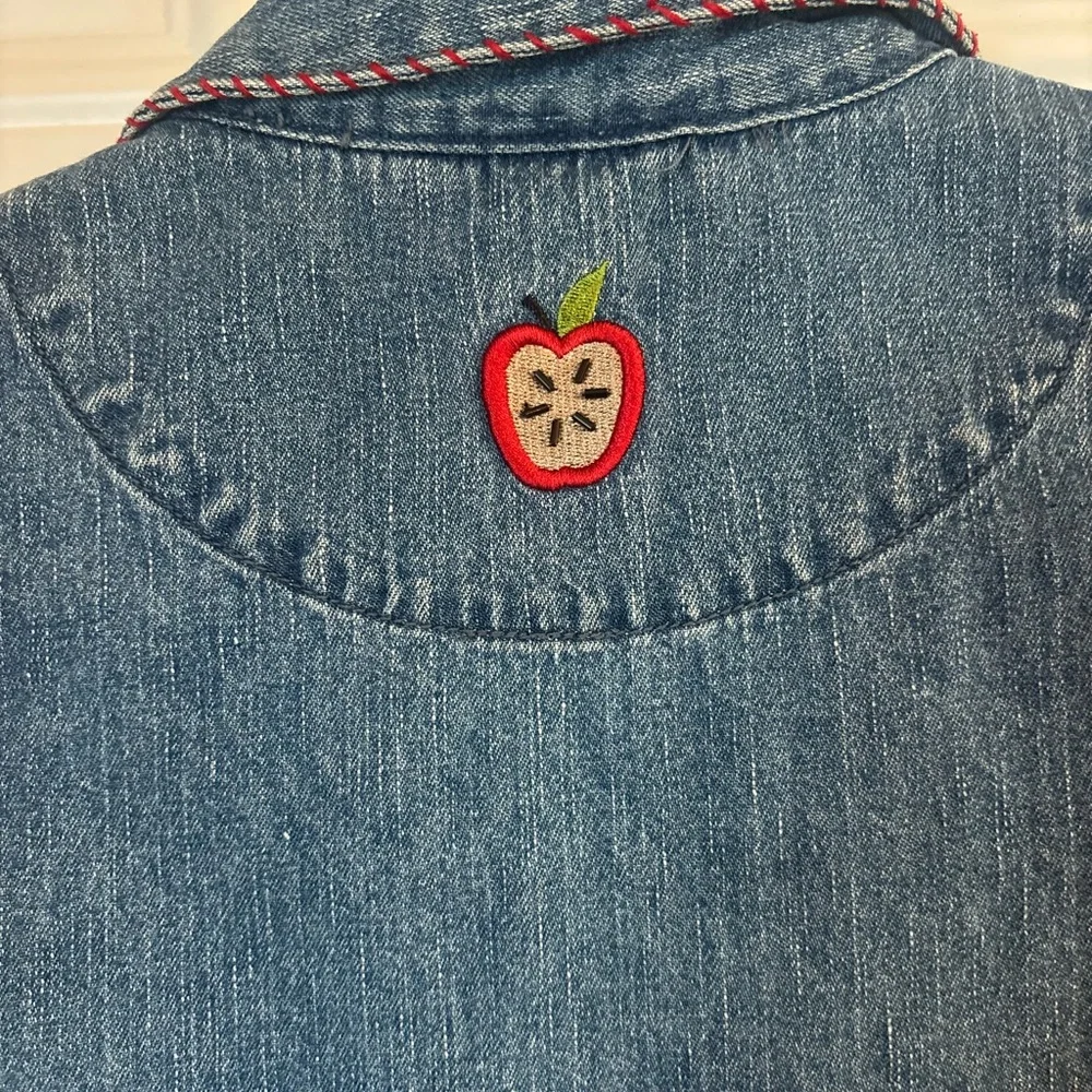 Christopher & Banks Denim Shirt Jacket - Blue. Teacher/school themed embroidery - Picture 7 of 7